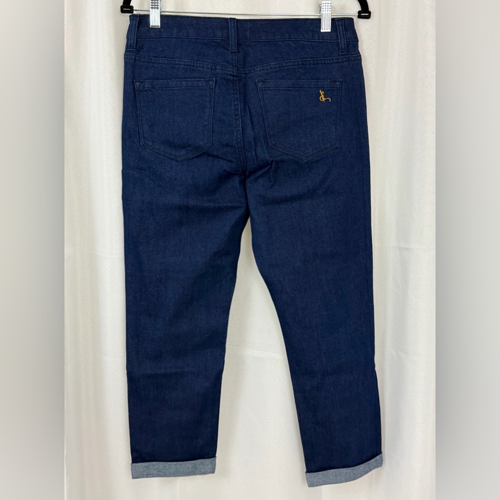 Measure & Made Dark Wash Rolled Crop Mid Rise Jean Size 6 (Fit Logic 1)      NWT - Picture 2 of 6